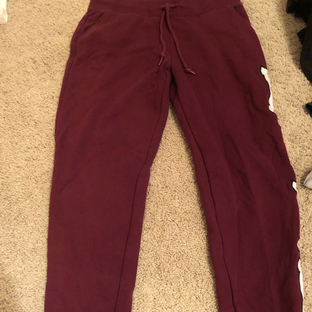 burgundy sweats/joggers from pink